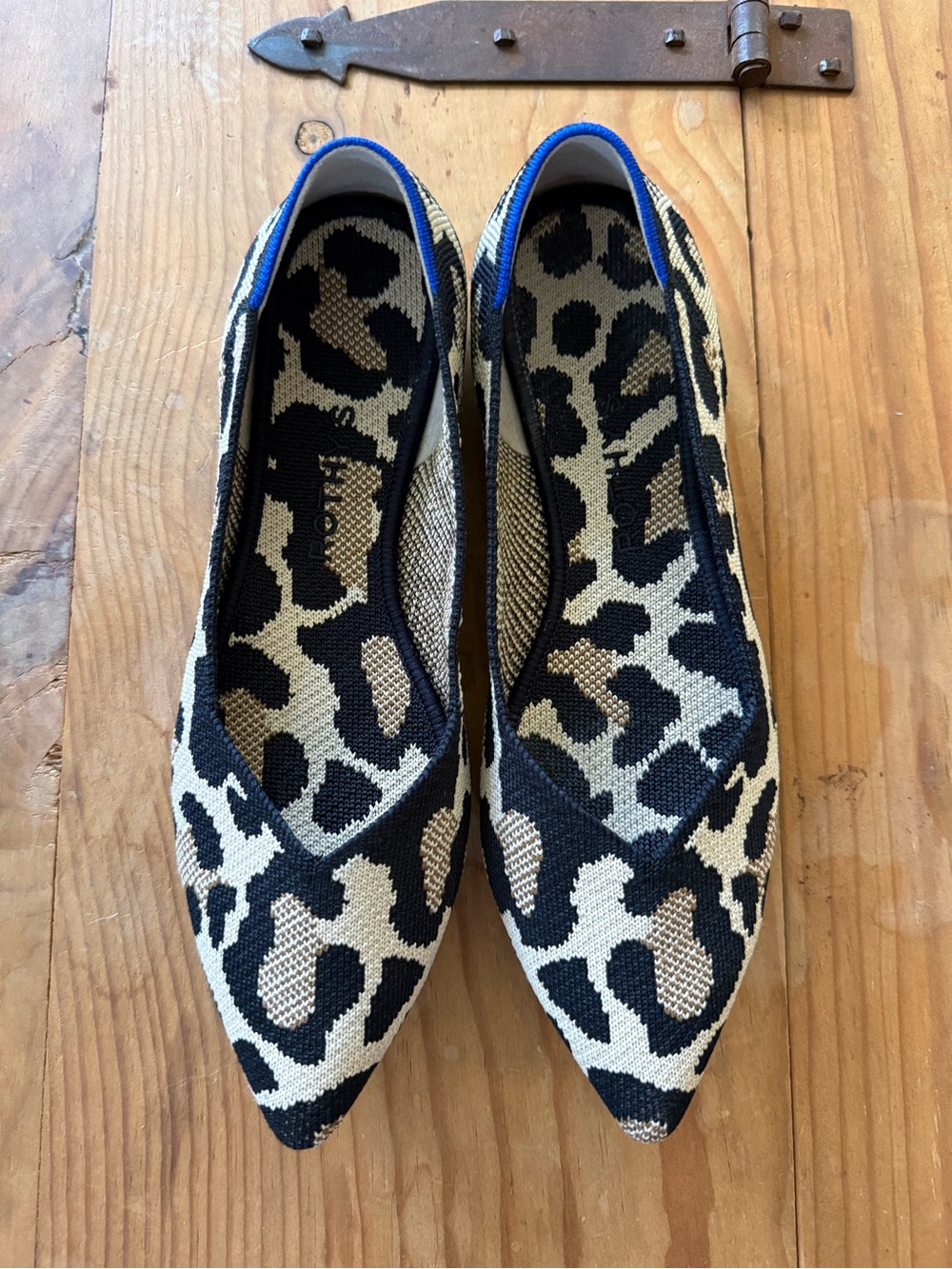 Rothy’s the Point Desert Cat Leopard Print Knit Ballet Flats